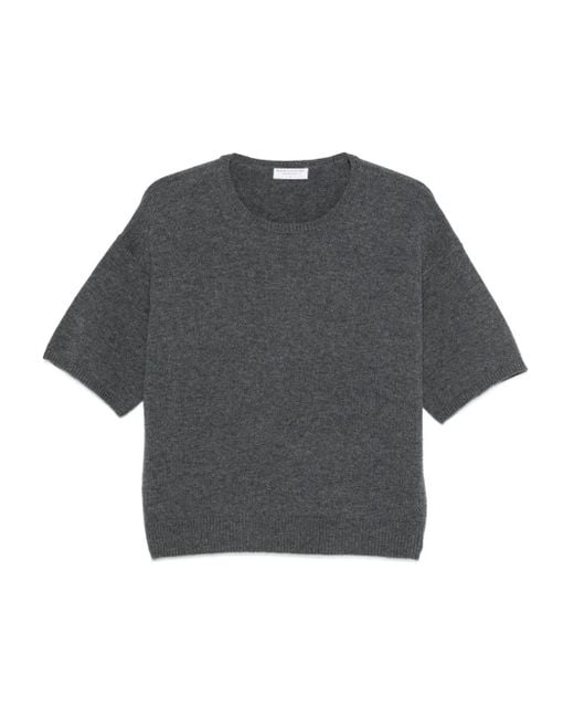 T-Shirt En Maille À Effet Chiné Majestic Filatures en coloris Gray