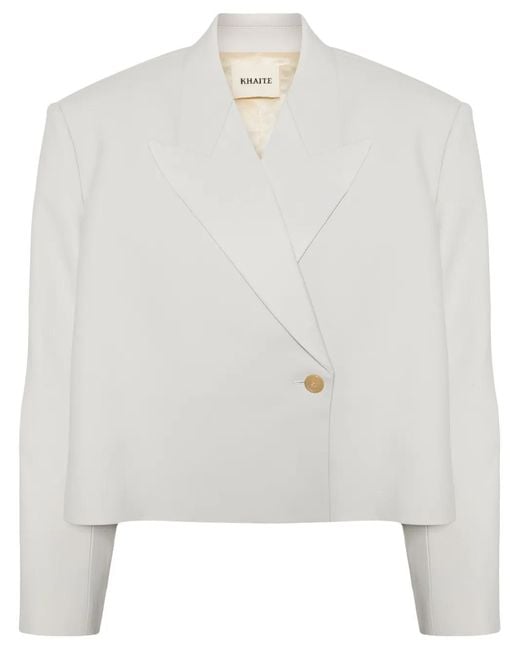 Khaite White Raymond Double-Breasted Blazer