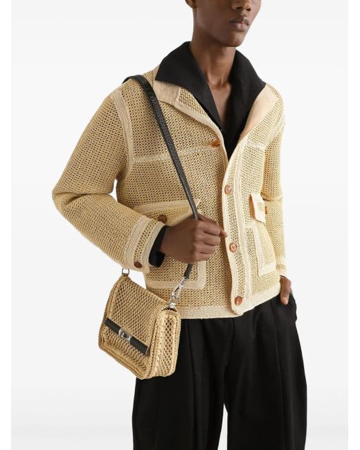 Dolce & Gabbana Natural Openwork Shoulder Bag for men