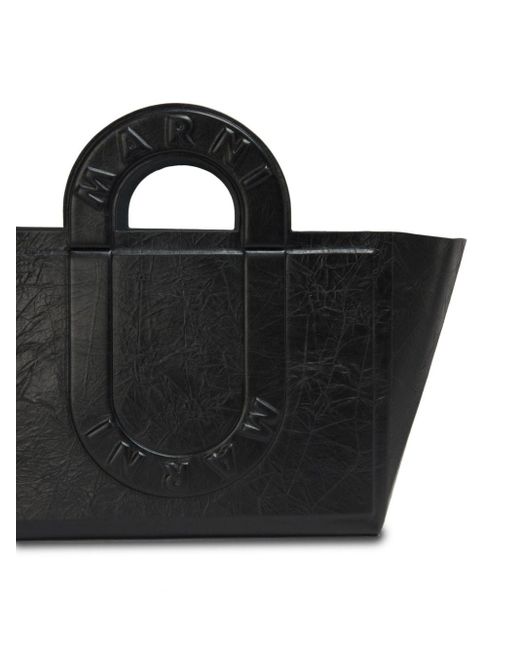 Bolso shopper con logo en relieve Marni de hombre de color Black