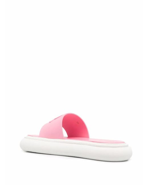 Moncler White Jeanne Logo-Embossed Slides