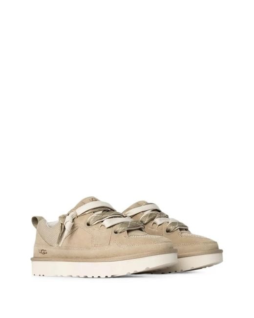Ugg Natural Logo-Debossed Panelled Sneakers