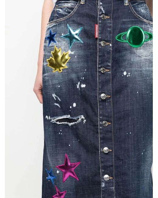 Vaqueros Rectos Con Apliques DSquared² de color Blue