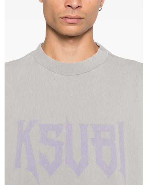 Ksubi Gray Blasted Ekcess T-Shirt for men