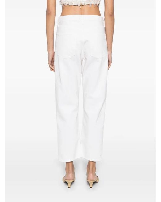 Agolde White 90's Cropped Jeans