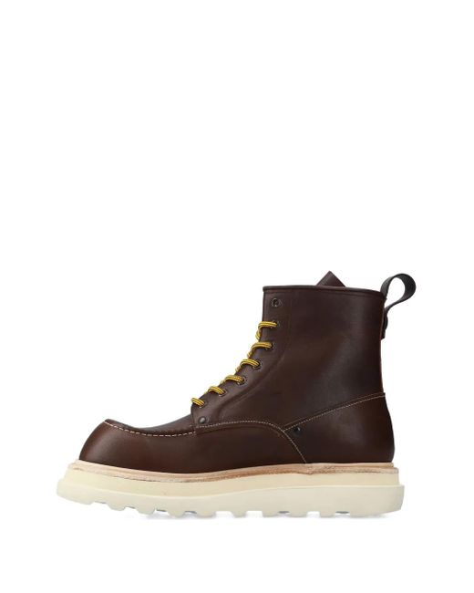 Premiata Brown Lace-Up Platform Boots for men