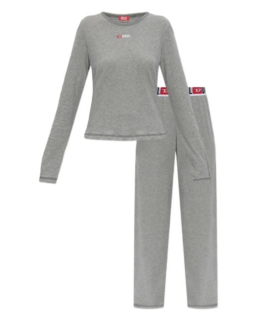 DIESEL Gilda-D-Core Pyjama Met Logoprint in het Gray