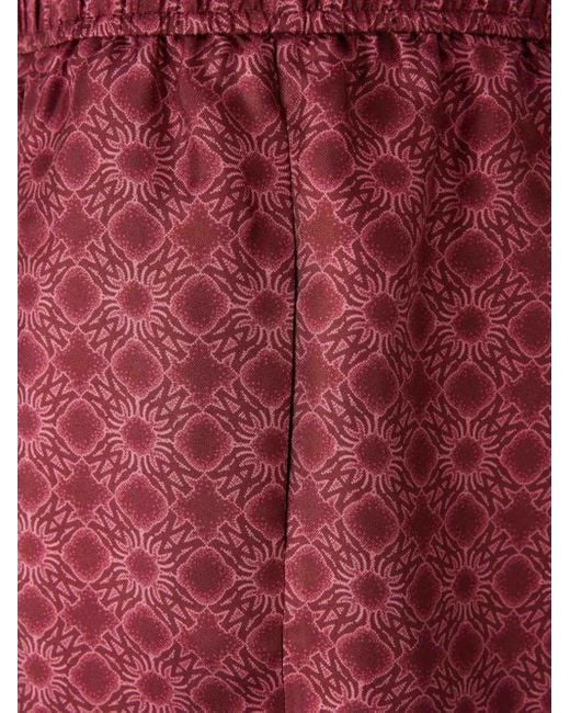 Amiri Red Floral-Pattern Drawstring Shorts for men