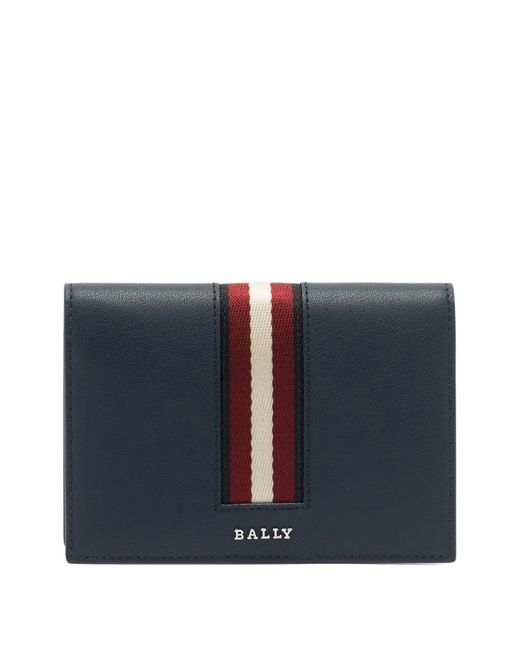 Bally Blue Ribbon Logo Leather Passport Case for men