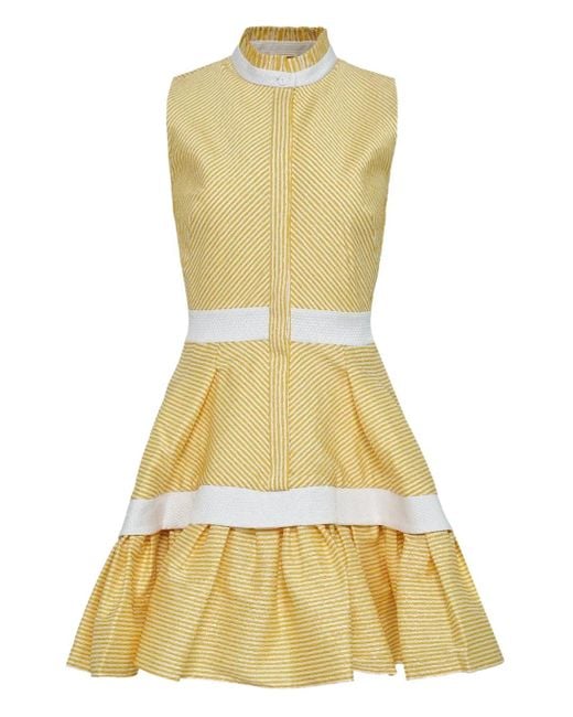 Alexis Yellow Natacha Stripe-Panelled Sleeveless Dress