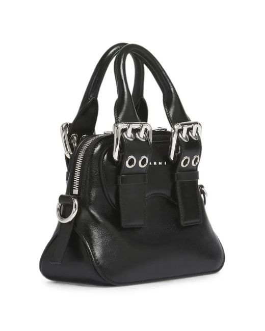 Marni Black Leather Mini Belte Bag