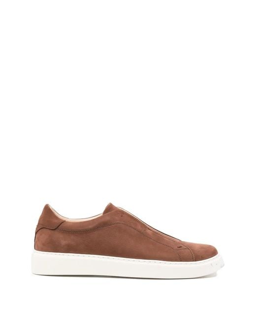 Eleventy Brown Slip-On Sneakers for men
