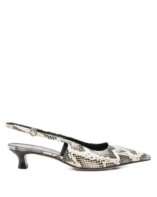 Aeyde Metallic Catrina Snake Print Calf Leather Creamy