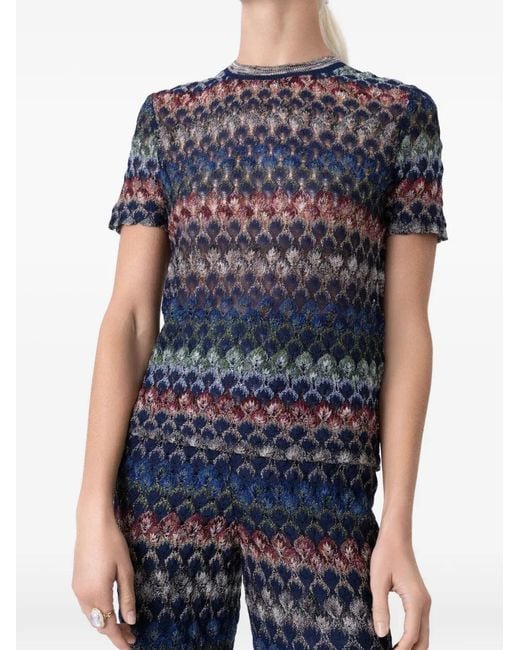 Missoni Black Short-Sleeve Crew-Neck Top