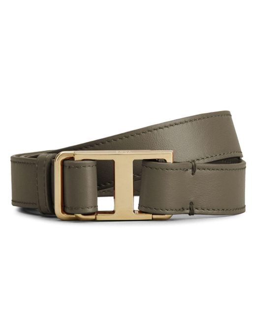 Tod's Brown Timeless T Leather Belt