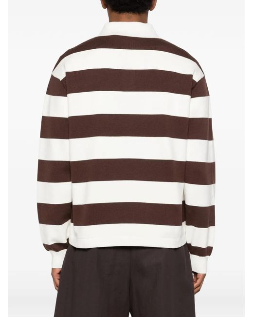 Axel Arigato Brown Rey Striped Logo Polo Shirt for men