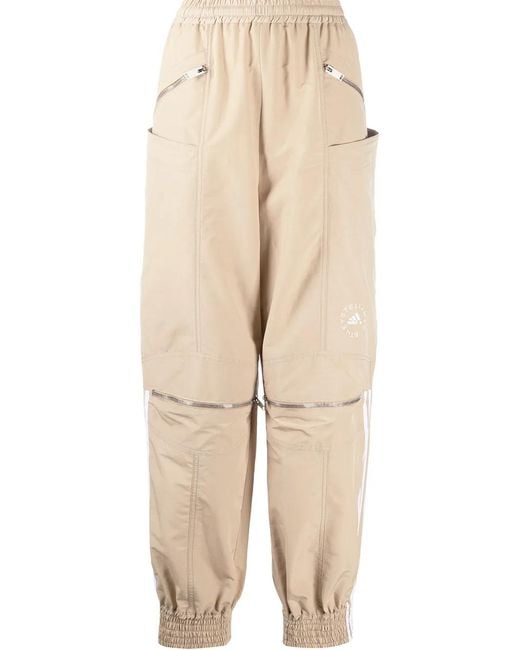 Stella McCartney Natural Logo Stripe Zip Front Track Pants