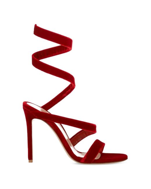 Gianvito Rossi Red Opera Spiral-Strap Sandals