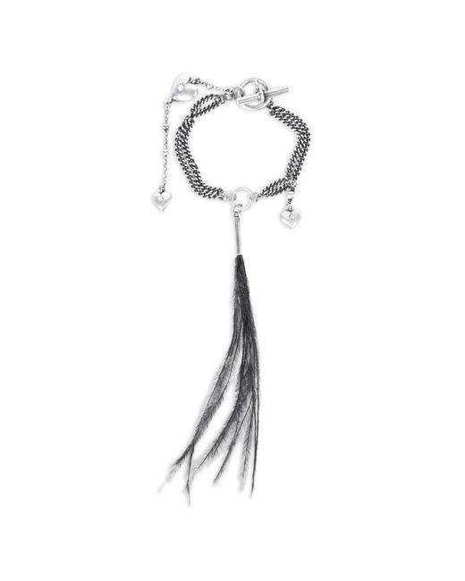 Ann Demeulemeester White Revi Feather Heart Bracelet