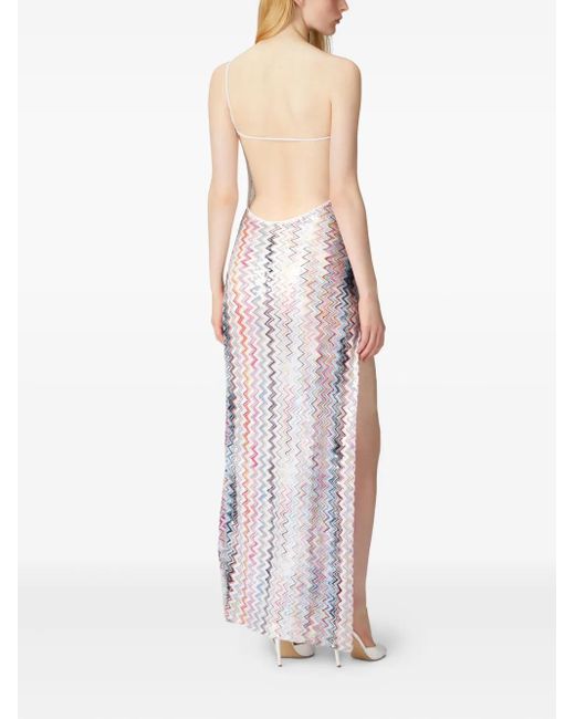 Missoni White Zigzag-Pattern Dress