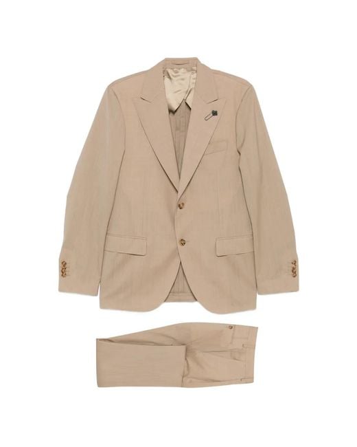 Lardini Natural Single-Breasted Suit for men