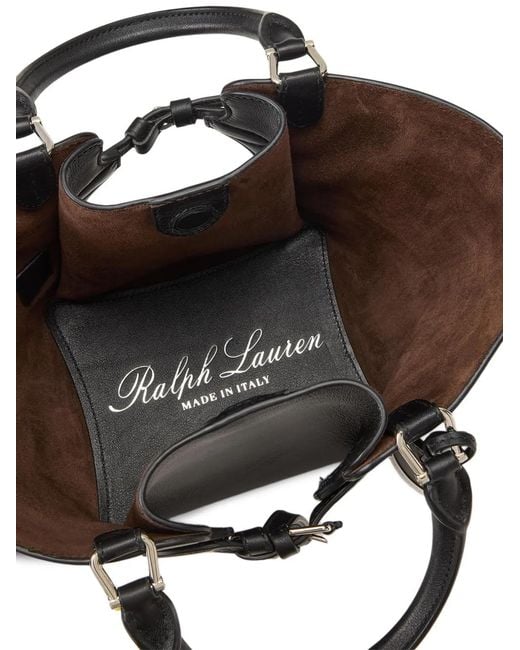 Ralph Lauren Black Mini Sac Cabas Ralph En Cuir De Veau