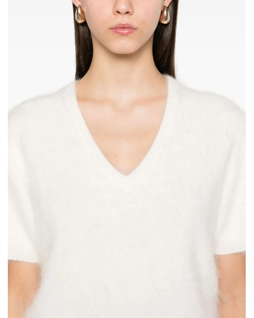 Lisa Yang White Lovisa Knitted Top
