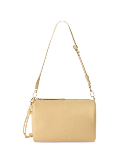 Furla Natural Large Logo-Debossed Leather Crossbody Bag