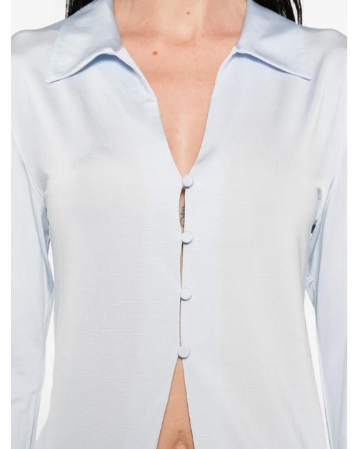 Self-Portrait White Long-Sleeve Shirt