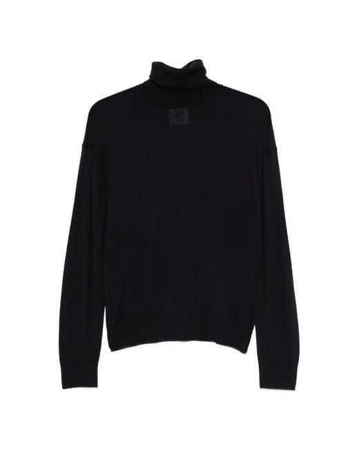Semicouture Black Roll-Neck Wool Sweater