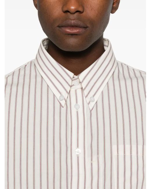 Willy Chavarria White Striped Shirt for men