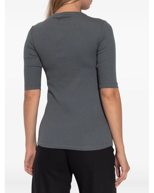 Top de manga corta con apliques Fabiana Filippi de color Gray