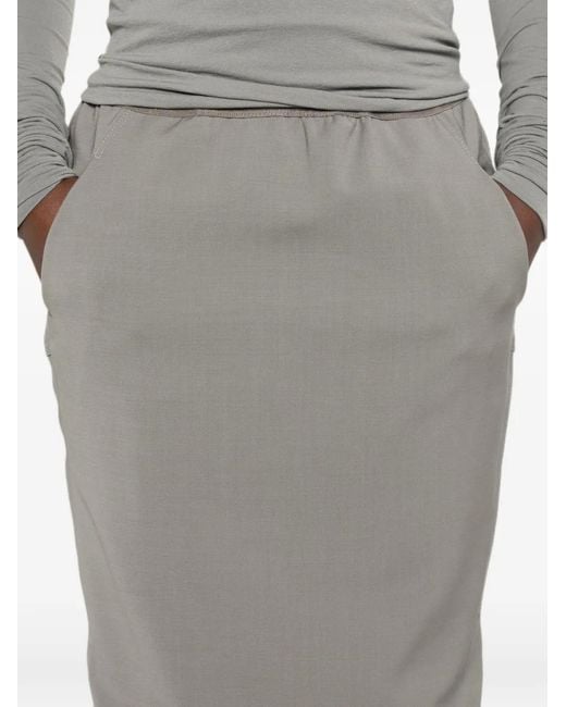 Rick Owens Gray Soft Pillar Maxi Skirt