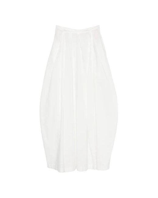Jucca White Pleated Maxi Skirt