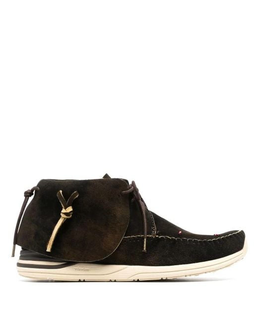 Visvim Black Lace-Up Fringed Derby Shoes for men