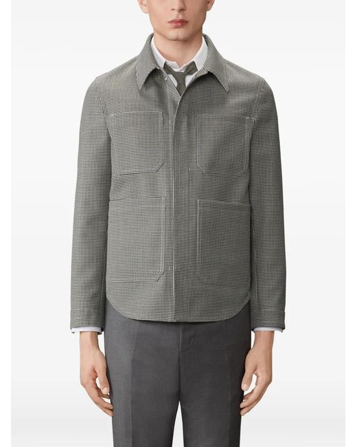 Thom Browne Gray Houndstooth Shirt Jacket for men