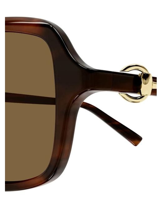 Gucci Brown Oversized Pilot Sunglasses