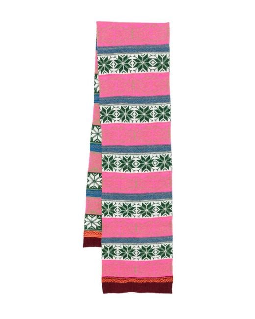 Essentiel Antwerp Snowflake-striped Scarf White