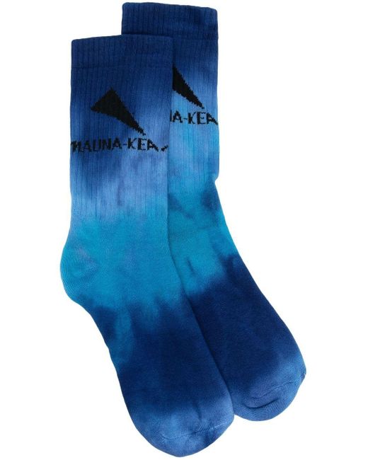 Mauna Kea Blue Tie-dye Ankle Socks for men