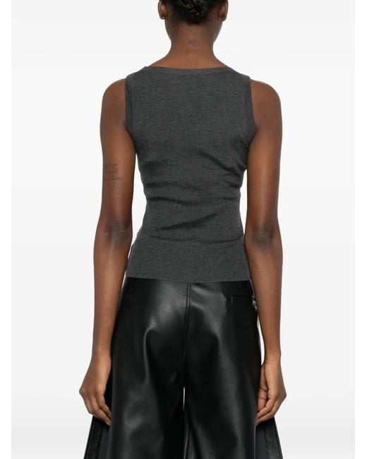 IVORY PARIS Geribbelde Tanktop in het Black