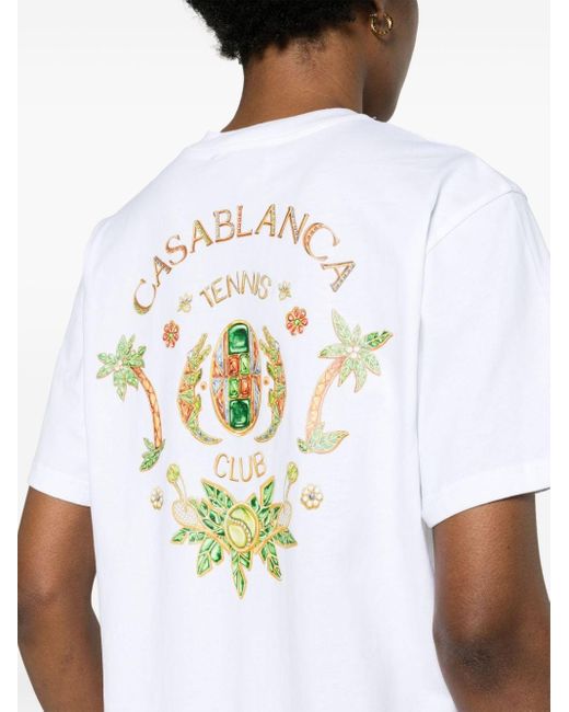 Casablancabrand White Joyaux D'afrique Tennis Club Cotton T-shirt