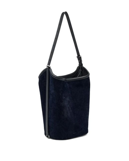 Proenza Schouler Blue Bucket-Shape Suede-Leather Tote Bag