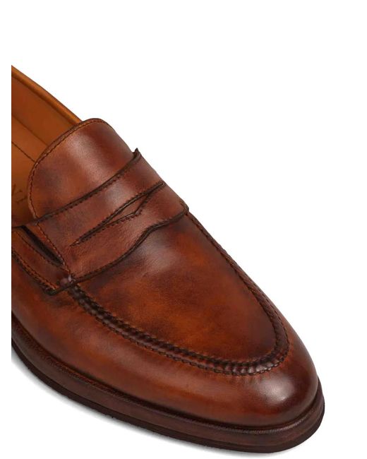 Bontoni Brown Weltsilk Calf Loafers for men