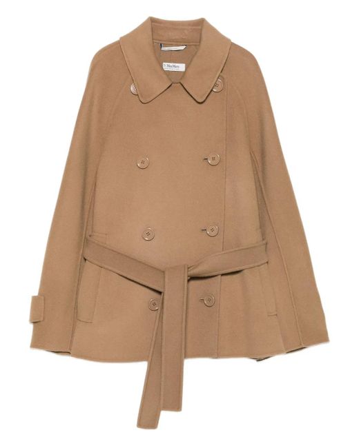 Max Mara ベルテッド ダブルコート Natural