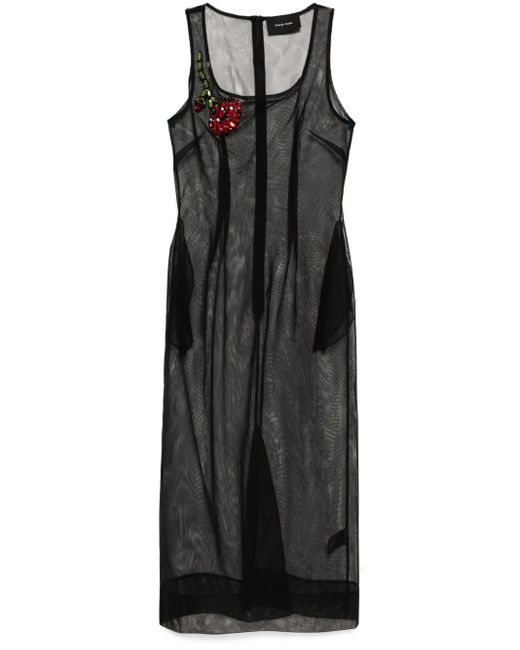 Simone Rocha Black Kleid Mit Eckigem Ausschnitt