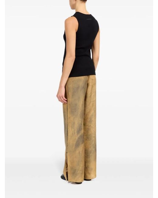 MM6 by Maison Margiela Black Numbers-Motif Tank Top