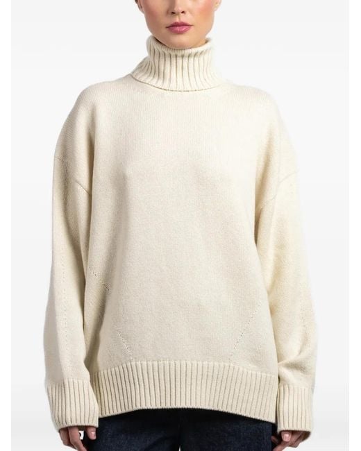 Another Tomorrow Natural Roll-Neck Sweater