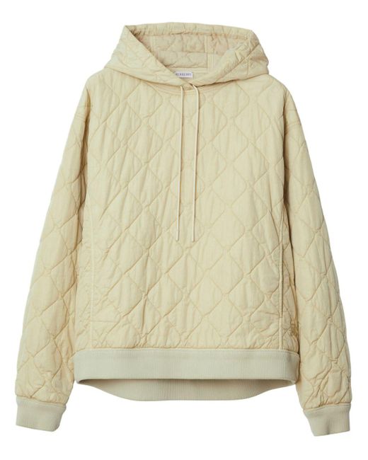 Burberry Natural Equestrian Knight-embroidered Quilted Hoodie for men