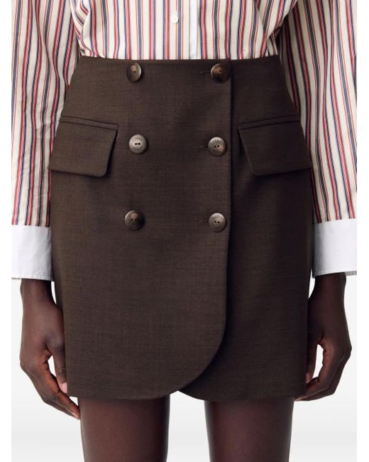 Claudie Pierlot Brown Doppelreihiger Minirock