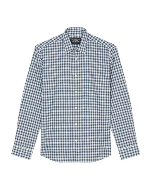 Marc O' Polo Blue Check-Pattern Button-Up Shirt for men